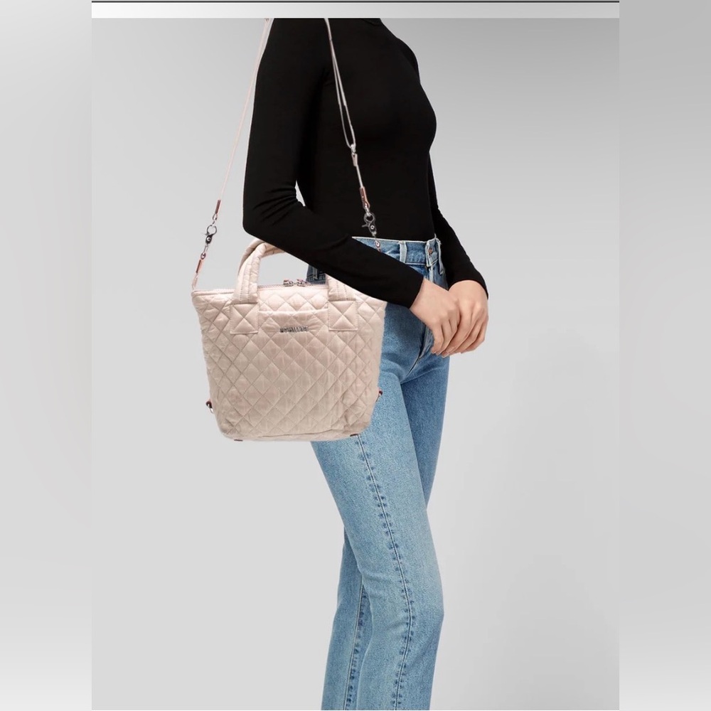 MZ Wallace Small Sutton Deluxe White off/light beige Pearl Quilted Women's Bag - Picture 6 of 9